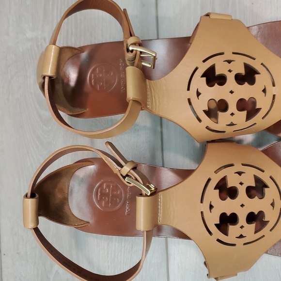 Tory Burch Womens "Like New" Zoey Ankle Leather Wedge Sandals shoes sz 9M - Picture 6 of 11